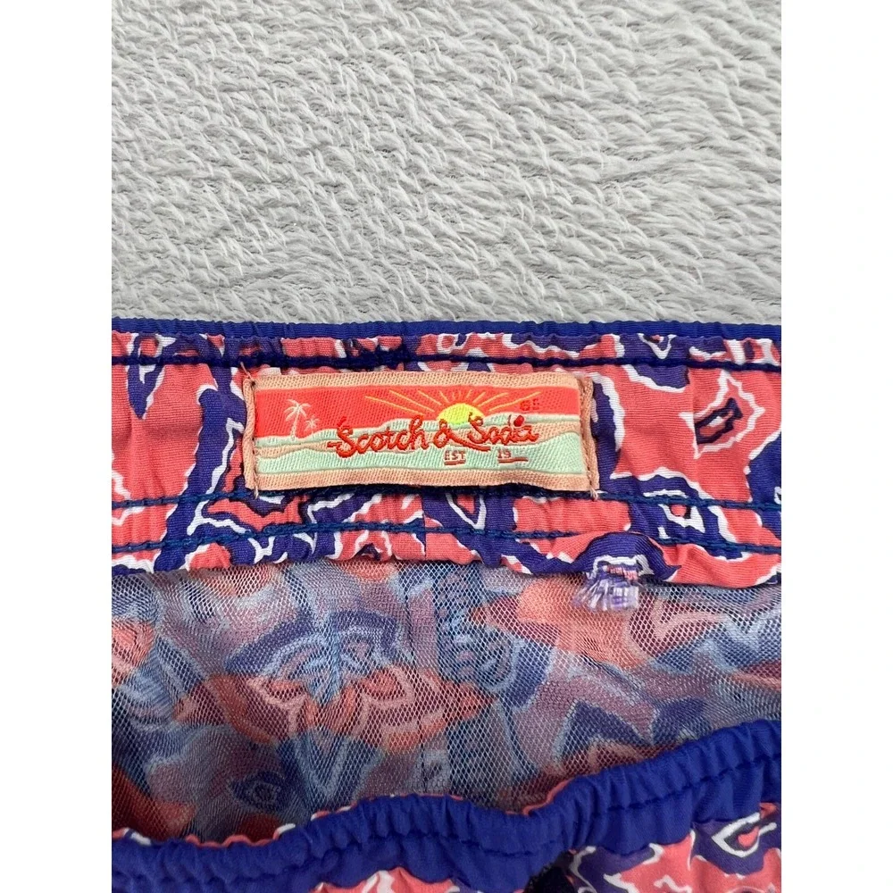 VTG Scotch & Soda Swim Trunks Mens XXL Pink Blue Floral Shorts Beach